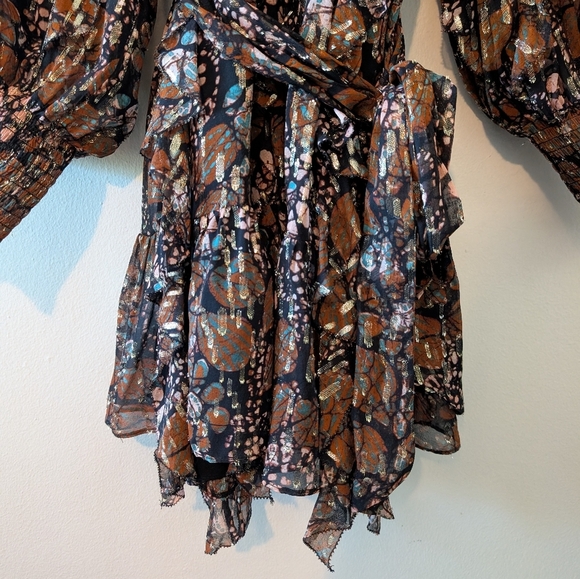 Ulla Johnson 6 Natalia silk minidress lurex shimmer - Picture 10 of 16